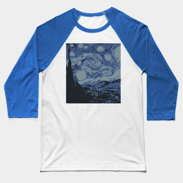 Abstract Starry Night Baseball T-Shirt by |NAME|